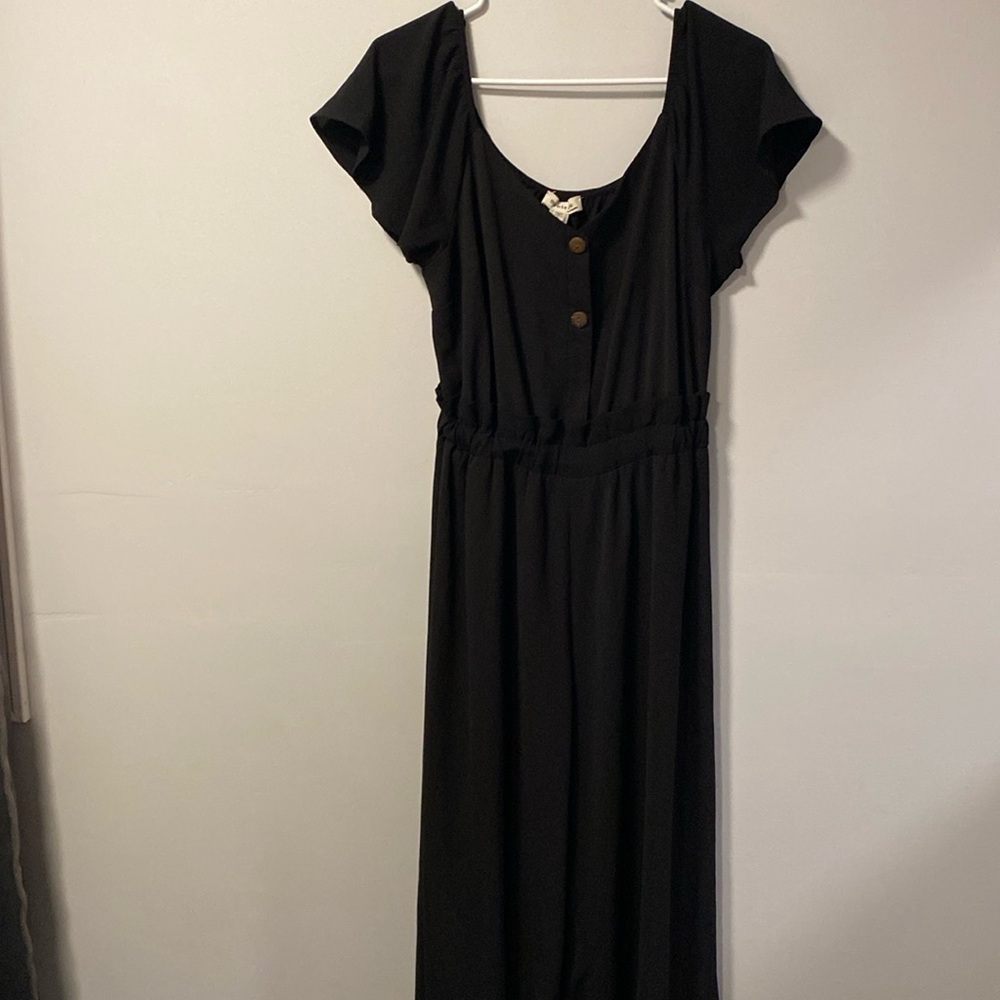Black wide leg jumpsuit